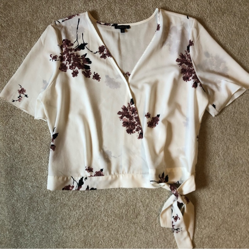 Floral wrap blouse